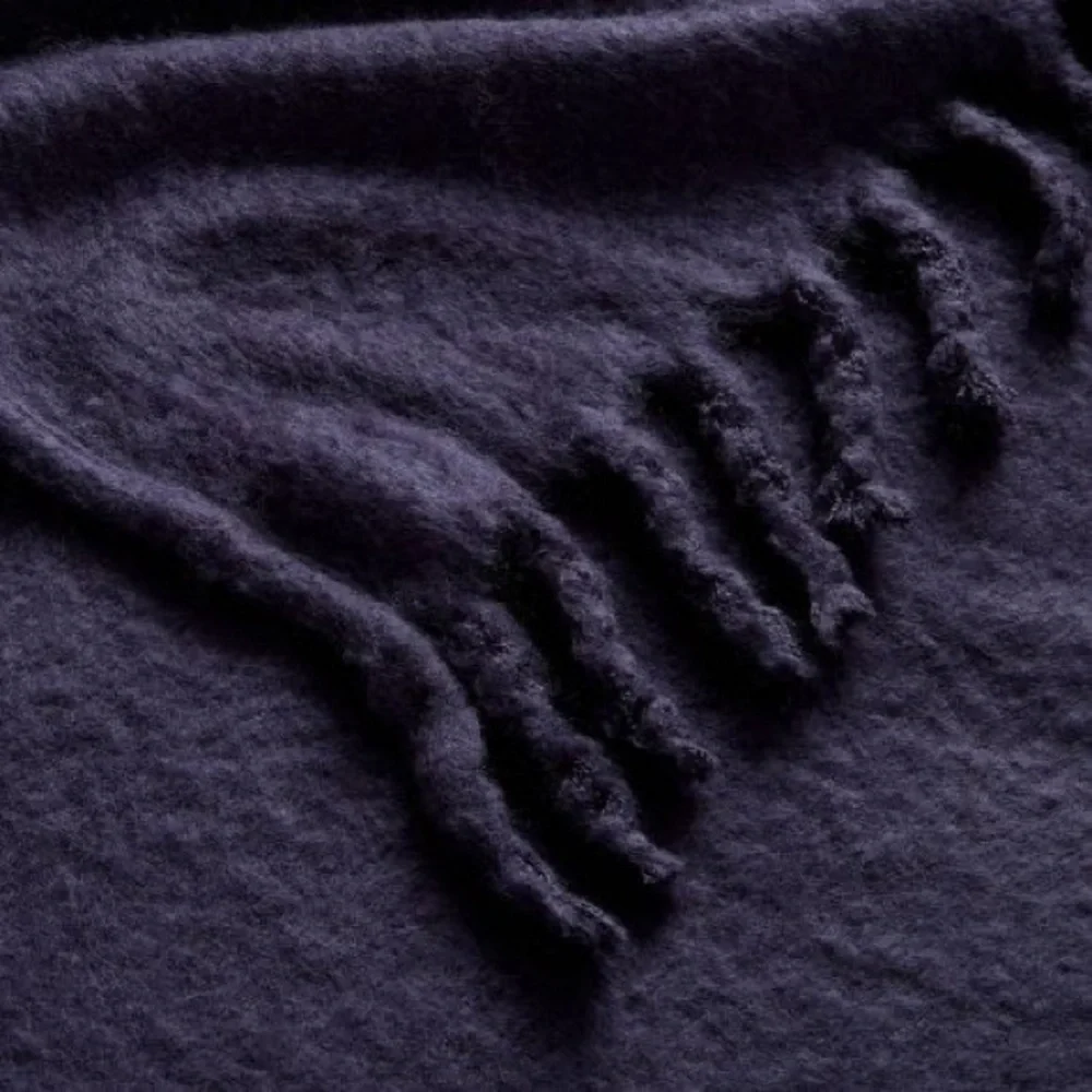 NWT THRESHOLD Faux Mohair Throw Blanket in Navy